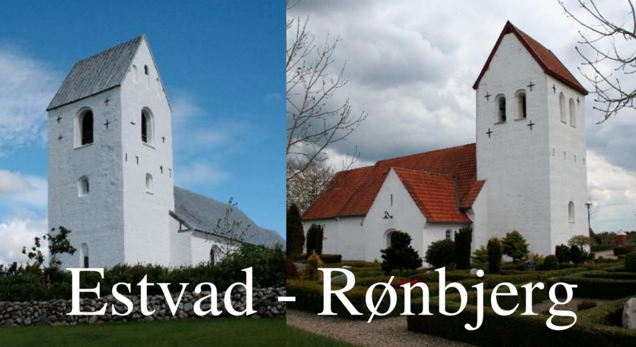 Billeder af Estvad og Rønbjerg kirker. Foto: Estvad-Rønbjerg Menighedsråd